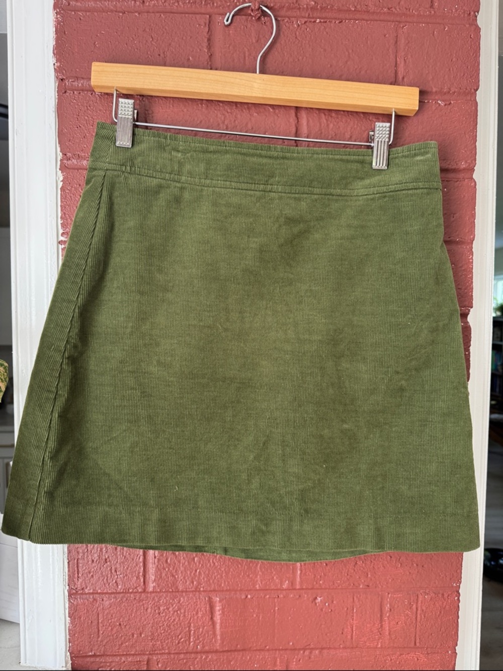 J. Crew Olive Green Corduroy A-Line Mini Skirt